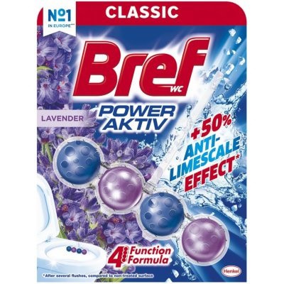 Bref Power Aktiv Kuličky Lavender 50g | Čistící, dezinf.prostř., dezodoranty - Přípravky na WC - Závěsy na WC a pissoárové kostky
